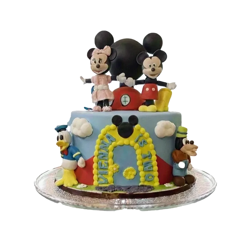 Custom Mickey Mouse Clubhouse kids birthday cake by Cakeville Scarborough with character figures and name inscription